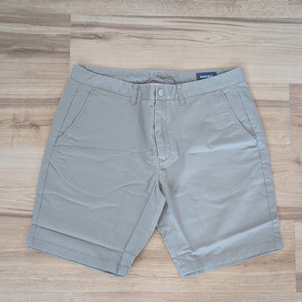 New Bonobos Slim Stretch Washed Chino Shorts River Rocks T 38" waist | 9" inseam